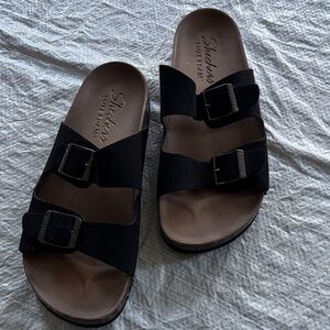 Skechers Black Double-Strap ladies Sandals